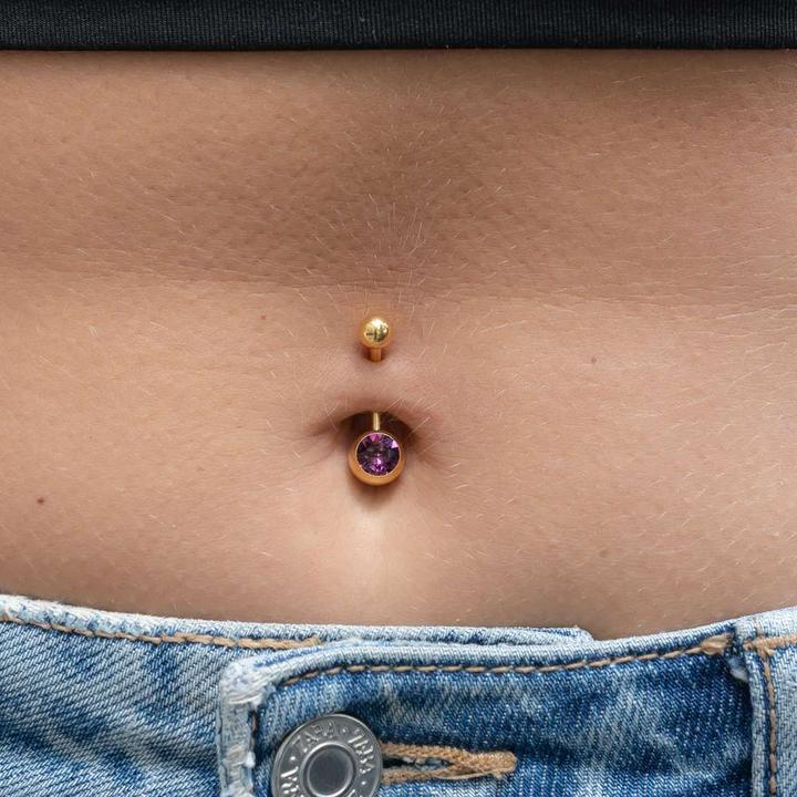 Immagine prodotto Bijouteria Piercing ventre (Rivestimento in PVD (colore oro), Acciaio chirurgico 316L, Cristallo premium)