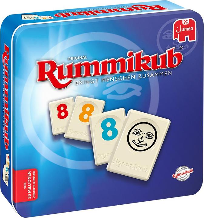 Immagine prodotto Jumbo Rummikub originale in scatola di metallo (Tedesco, 2 - 4 Giocatori)