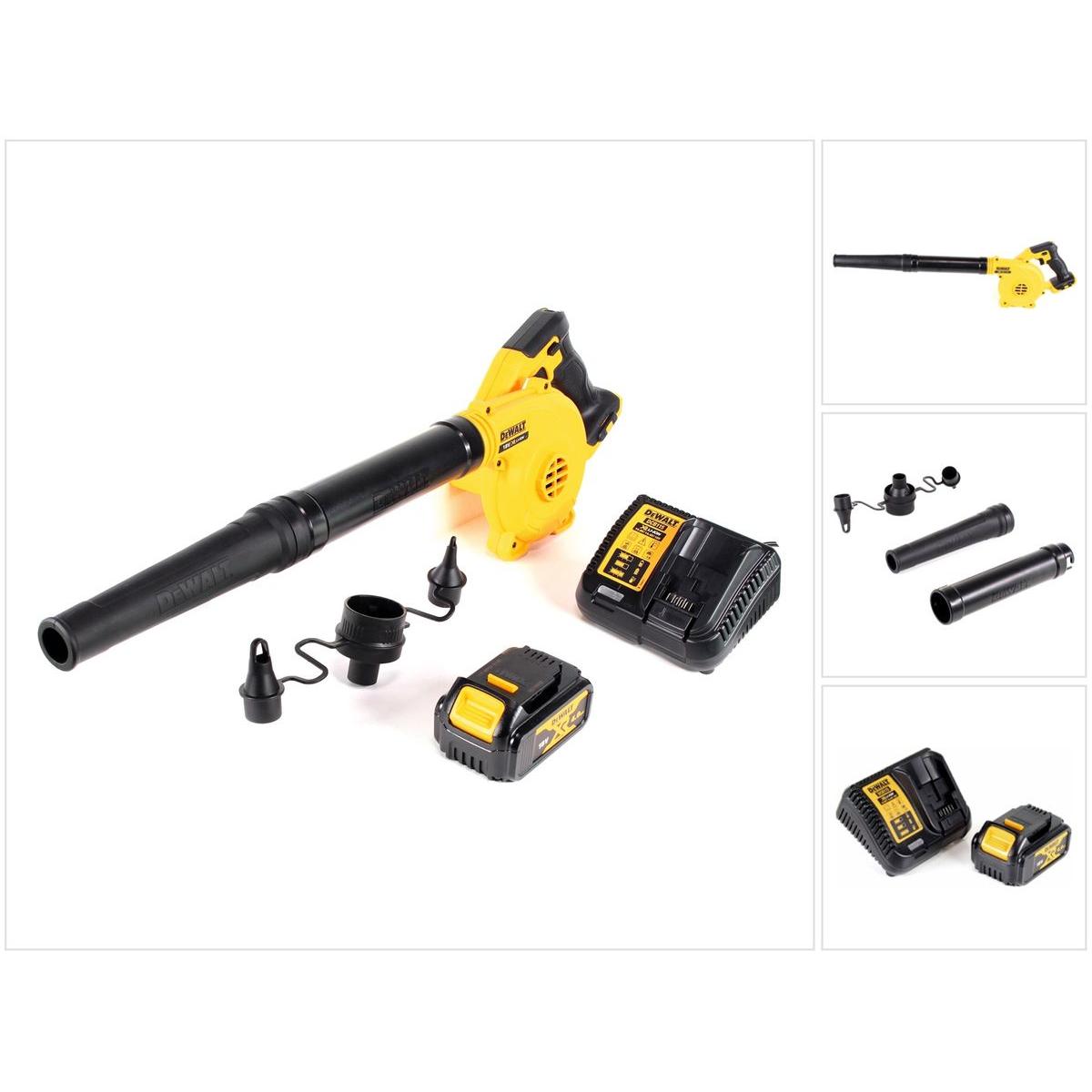 DeWalt, Laubsauger + Laubbläser, DCV 100 M1 18 V Akku Gebläse / Laubbläser + 1 x DCB 182 4,0 Ah Akku + DCB 115 Ladegerät...