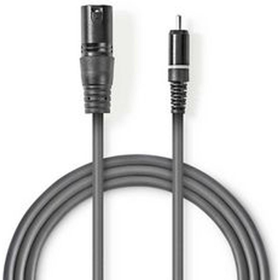 Nedis Cavo audio XLR 3 pin maschio - RCA maschio (3 m, Cinch), Cavo audio