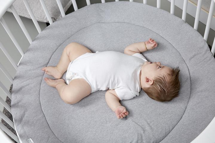 Produktbild Meyco Laufgittereinlage rond Knit basic grau melange (95 cm, 95 cm)