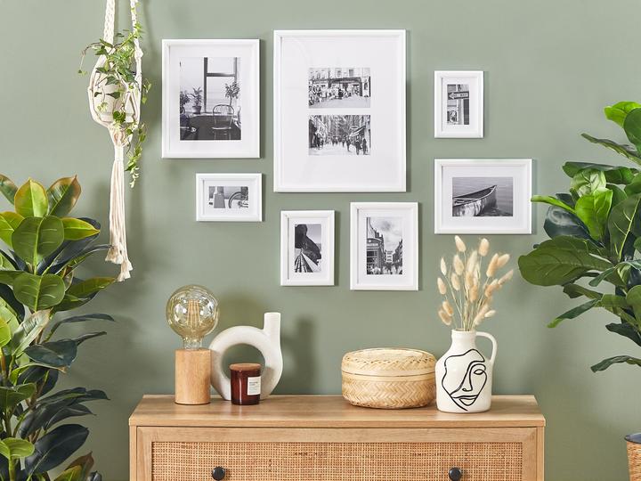 Actual product image Beliani Picture Frame Collage Set of 7 white ZINARE