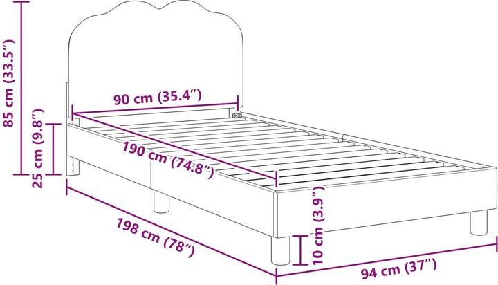 Image du produit vidaXL Modernes Bett (90 x 190 cm)