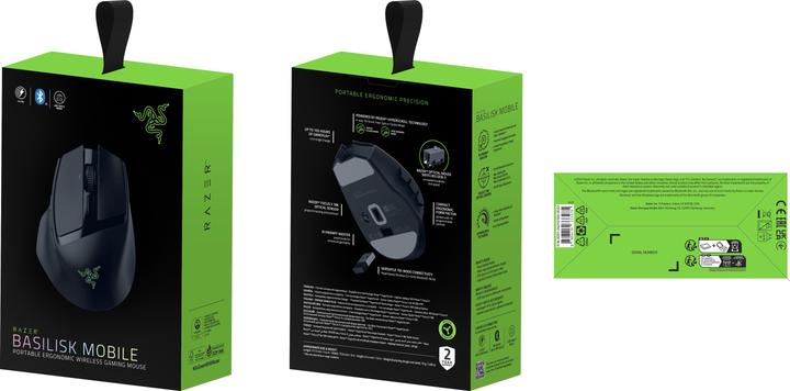 Actual product image Razer Basilisk Mobile Schwarz - Portable Ergonomische Gaming Maus (Cable, Wireless)