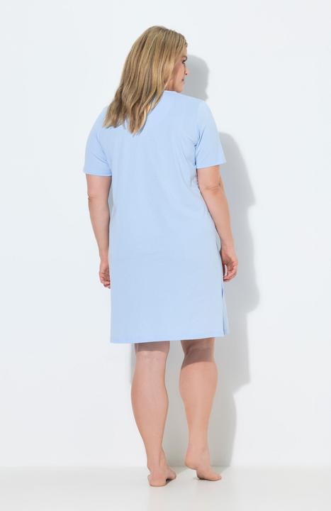 Actual product image Ulla Popken 2 Pack Short Sleeve Nightshirts - Dot, Solid (46)