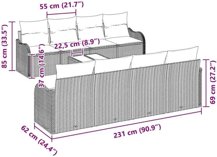 Actual product image vidaXL Garden sofa set