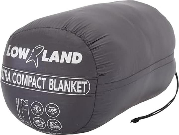 Actual product image Lowland OUTDOOR Ultra compact blanket - Donzen slaapzak - Weight 495g - 210x80 cm - Comfort temperature +8C (210 cm)