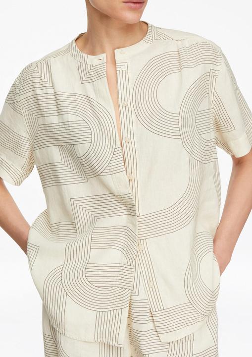 Immagine prodotto Comma Bedruckte Leinen-Lyocell-Bluse mit kurzen Ärmeln (48)