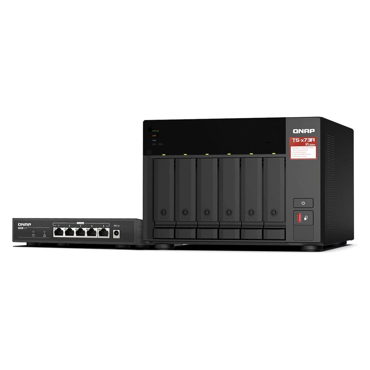 QNAP TS-673A-SW5T (0 TB), NAS, Schwarz