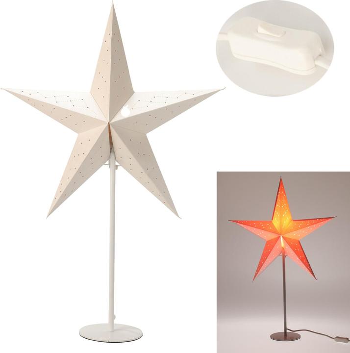 Actual product image Mojawo Christmas star table lamp paper star H65cm 220V on/off switch