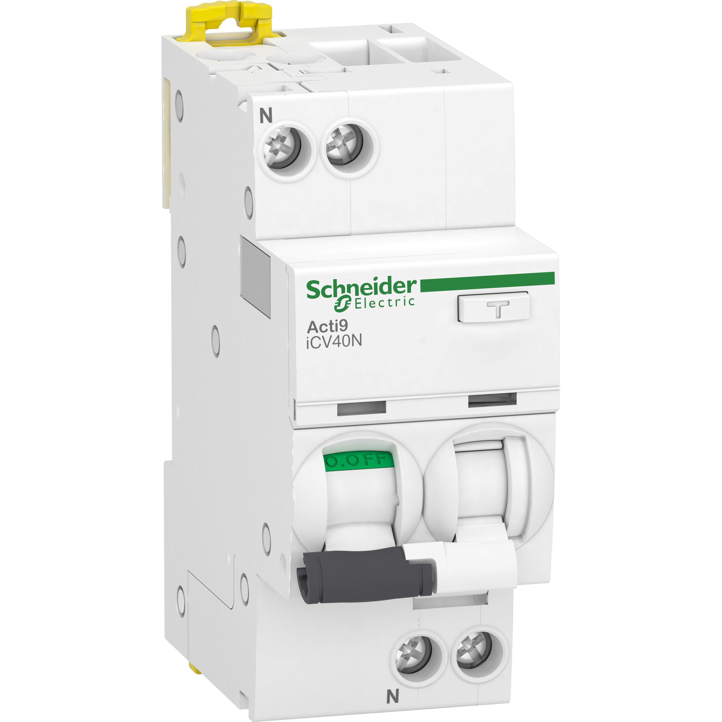 Schneider Electric, Schutzschalter, Acti9 iCV40N-FI/LS-1P+N-16 A-C Kurve- A9DC3616