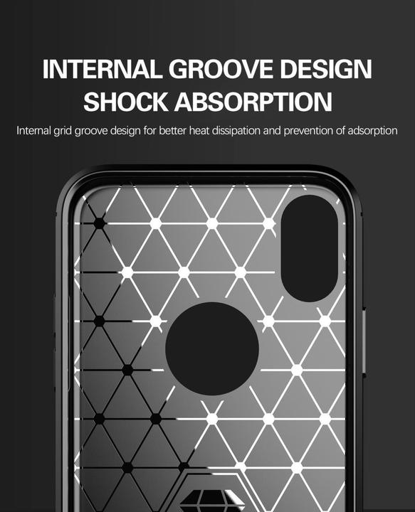 Actual product image Cadorabo TPU Ultra Slim carbon stainless steel Combi Cover (Apple iPhone XS Max)