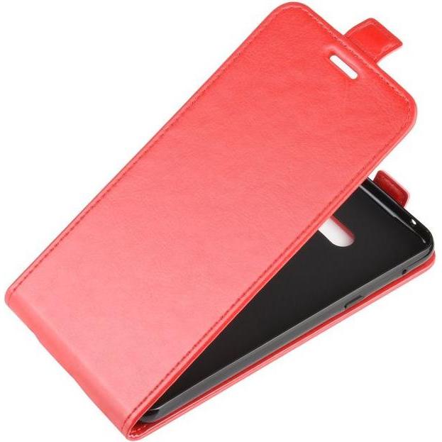 MU Classic Leder Flipcase Hülle (LG G8X ThinQ), Smartphone Hülle, Rot