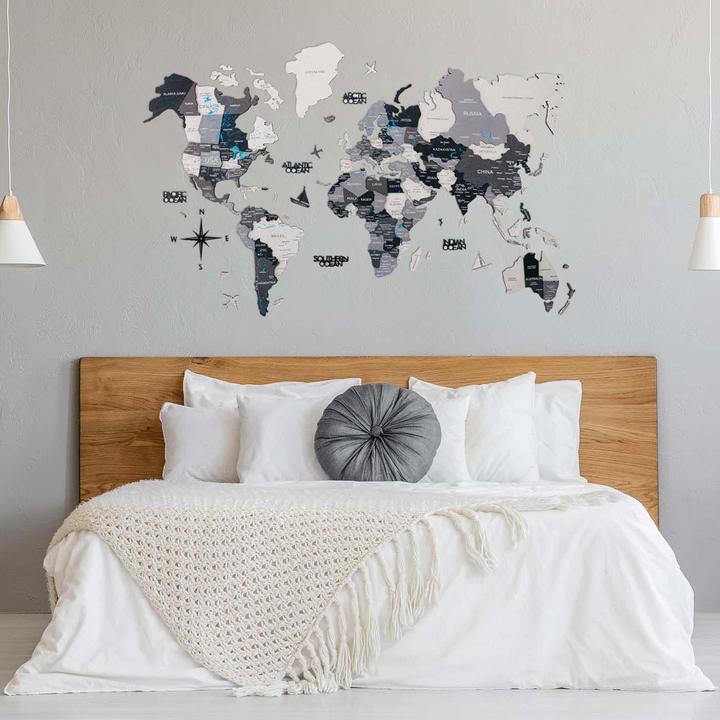 Actual product image Enjoy The Wood 3D world map (90 x 150 cm)