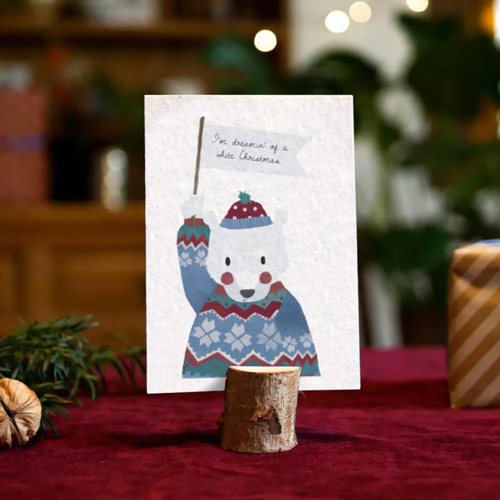 Image du produit Einfach Weniger Carte de Noël - carte postale à planter avec des graines de fleurs colorées (Oh, deer Christmas is (1 pcs)