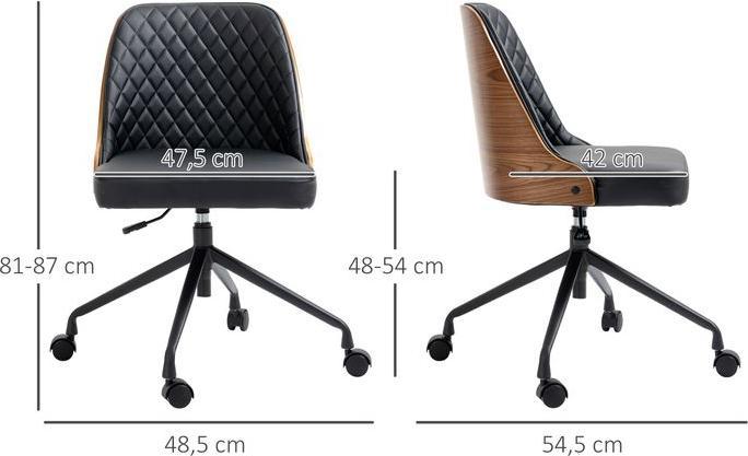 Actual product image Swisshandel24 Office chair ergonomic foam faux leather black (48 - 54 cm)
