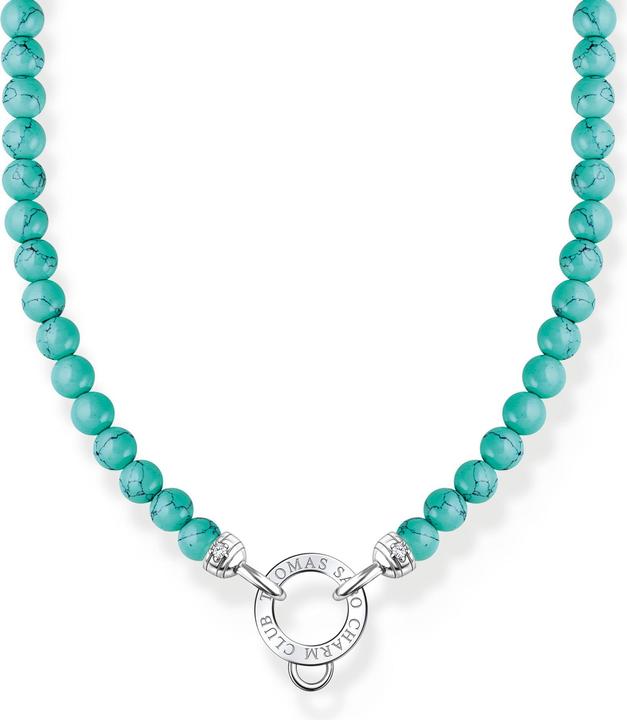 Thomas Sabo Collana con perline turchesi (Argento 925, 40 - 45 cm)