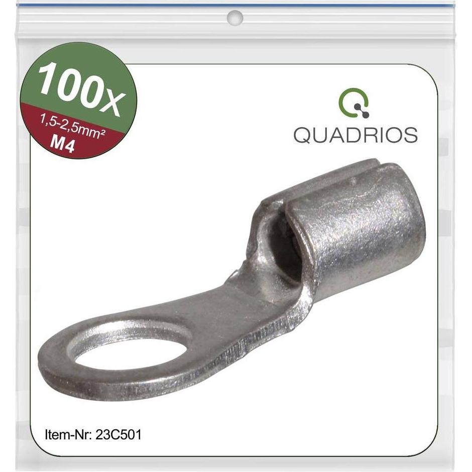 Thumbnail - Quadrios, Kabelverbindung, 23C501 Ringkabelschuh Querschnitt (max.)=2.5 mm² Loch-Ø=4.3 mm Unisoli