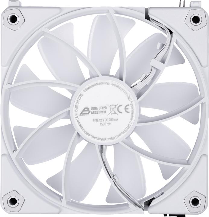 Image du produit Blackstorm Luna UF120 ARGB PWM Reverse Fan, white, 120 mm, 1 pc (120 mm, 1x)