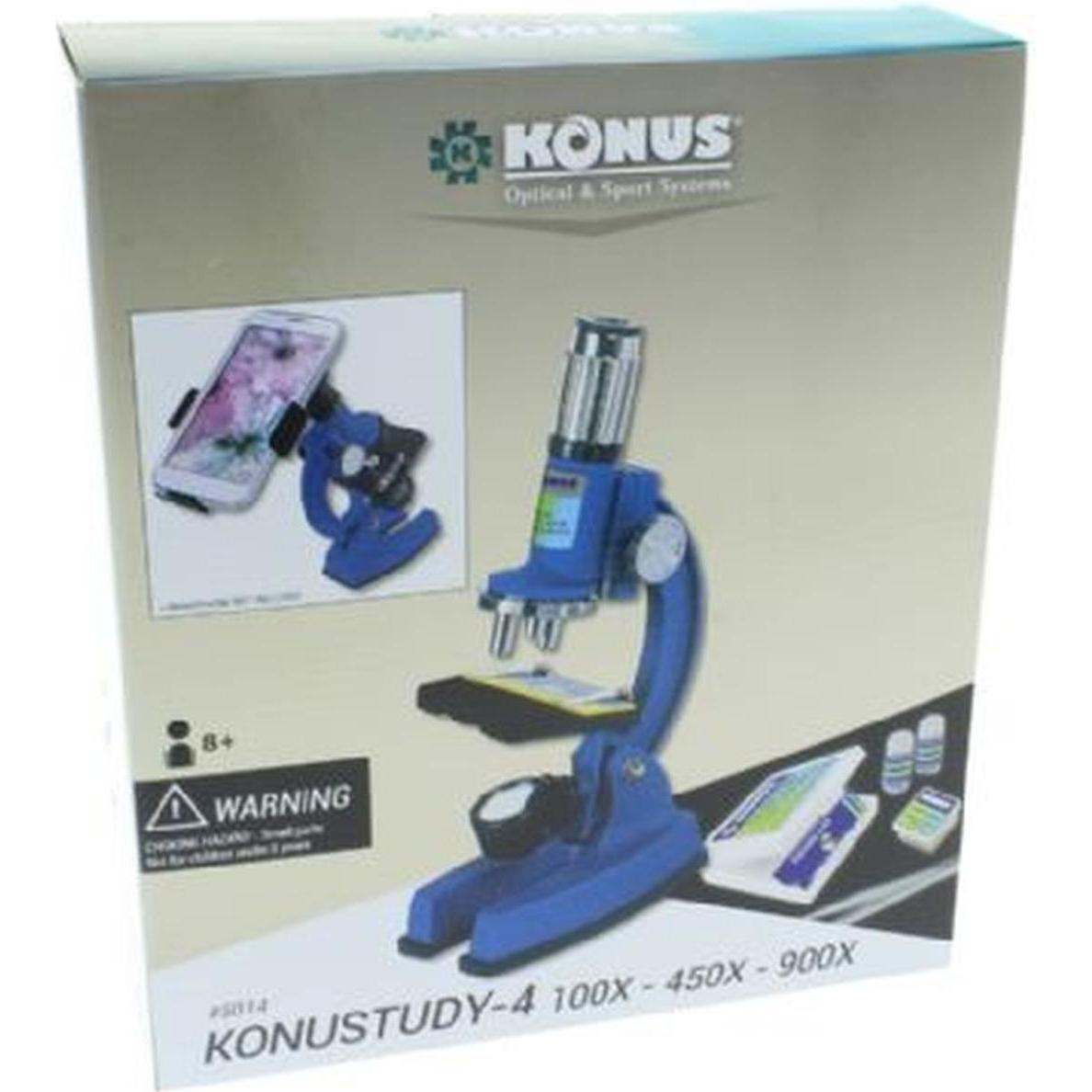 Konus Microscopio Konustudy-4 150x-450x-900x con adattatore per smartphone