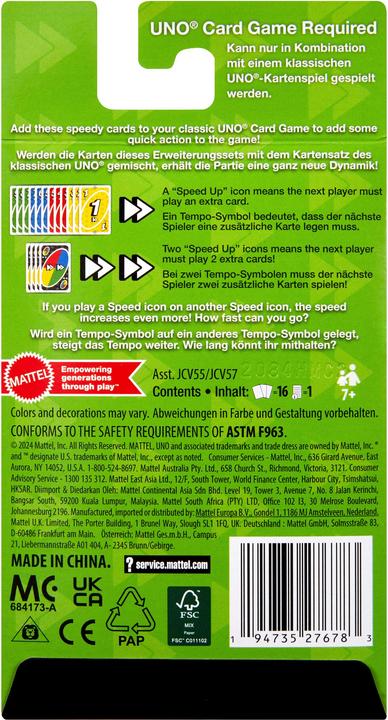 Produktbild Mattel UNO Erweiterungsset Tempo-Set (Englisch, 2 - 10 Spieler)