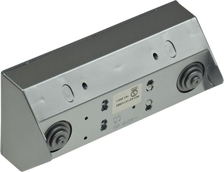 Chilitec Steckdosenblock 2-fach+2xUSB silber 230V max16A 18x18x8cm (2x, CEE 7/3)