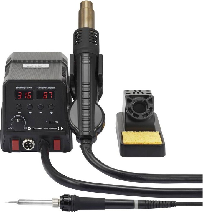 Toolcraft ZD-8922 SE Soldering/Desoldering Station digital 360 W 50 - 480 °C incl. soldering tip