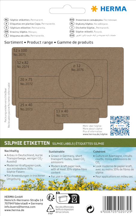 Actual product image Herma Grass paper multipurpose labels
