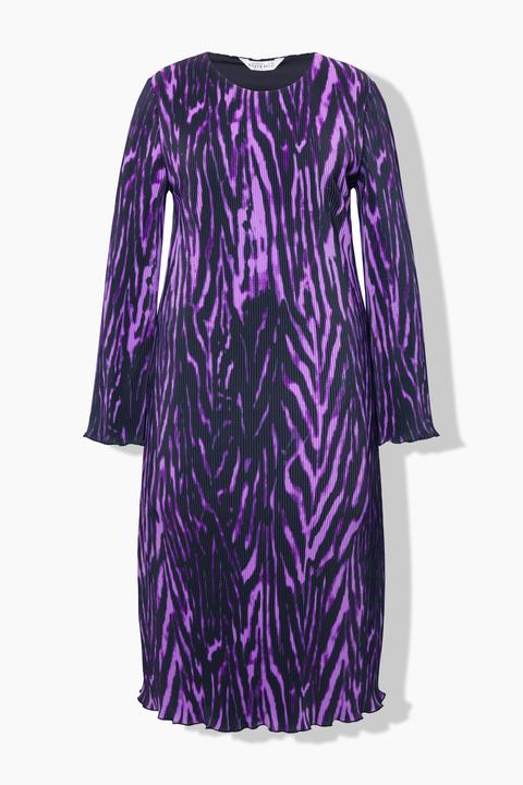Produktbild Studio Untold Plissee-Midikleid, Slim Shape, Alloverprint, Langarm (46, 48)