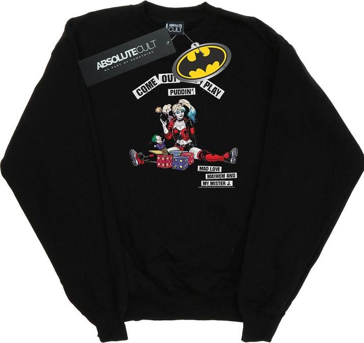 Actual product image Mens Harley Quinn Come Out And Play Cotton Sweatshirt (M)