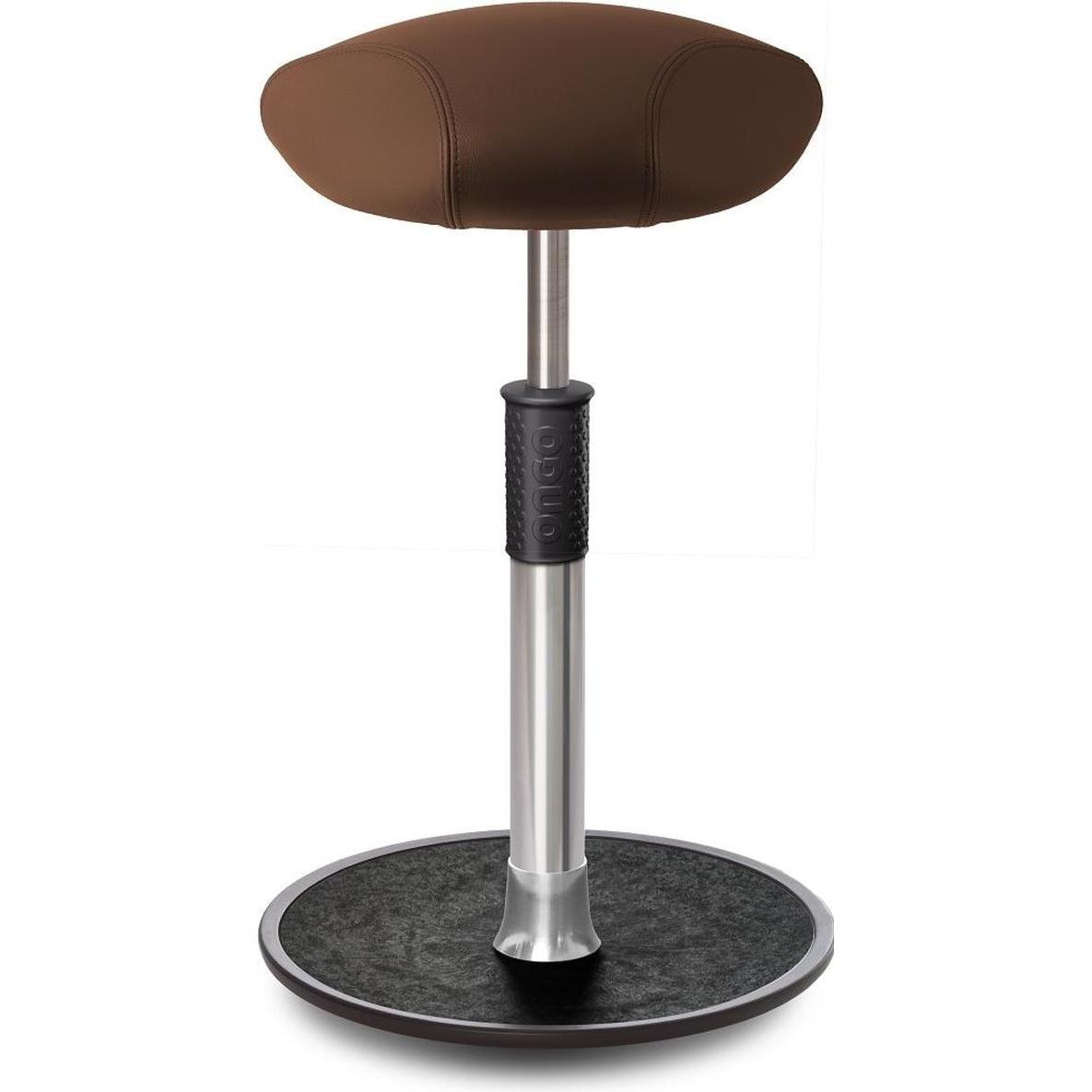 Ongo, Bürostuhl, Sitz- Stehhocker Free Tall Triangel Boxmark Leder Braun chrom /schwarz