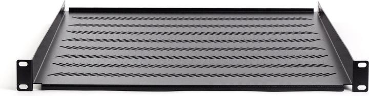Actual product image Digitus Fixed shelf 19 1U depth 650 mm Load capacity 25 kg 4-point mounting black Screws and Gr