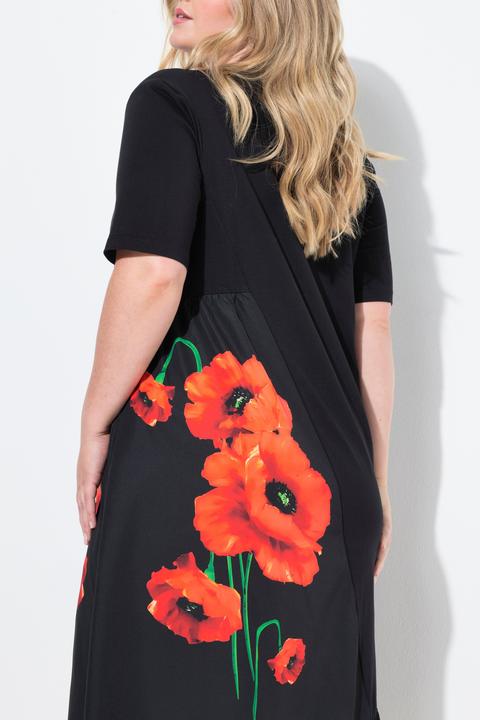 Produktbild Miamoda Kleid, A-Linie, Blütenmotiv, Mesheinsatz (44)