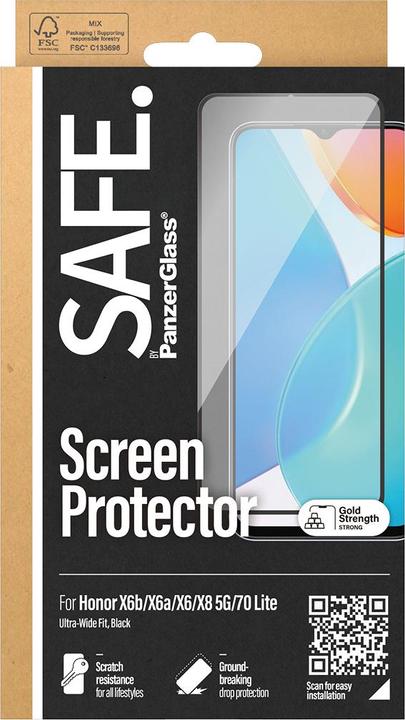 Actual product image Safe Ultra-Wide Fit (1 Piece, Honor X8, Honor X6, Honor X6a, Honor 70 Lite)