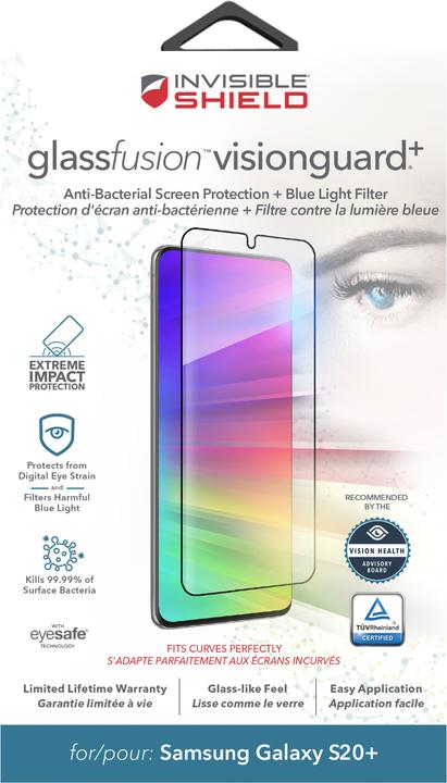 Immagine prodotto InvisibleShield Vetro Fusion VisionGuard+ (1 Pezzo/i, Samsung Galaxy S20+)