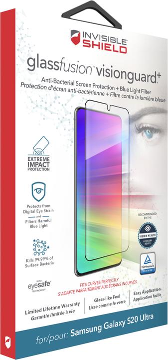 Produktbild InvisibleShield Glass Fusion VisionGuard+ (1 Stück, Samsung Galaxy S20 Ultra)