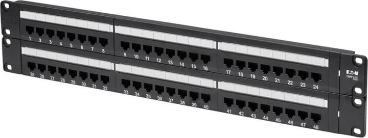 Eaton 48-Port 2U Rack-Mount Cat6/Cat5 110 Patch Panel 568B RJ45 Ethernet TAA