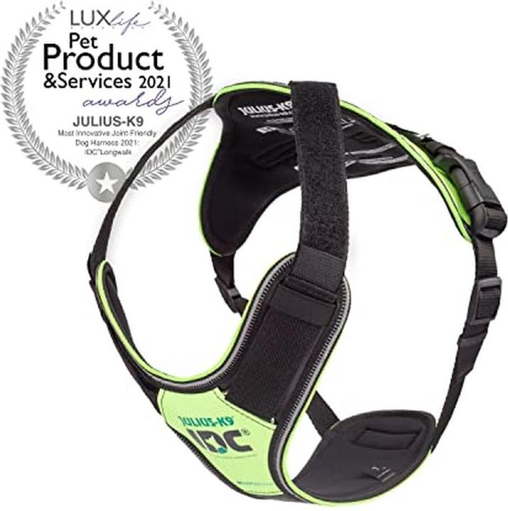 Actual product image Julius-K9 Idc Hondentuig Longwalk Neon Geel / Grijs (XL, Dog, Walks)