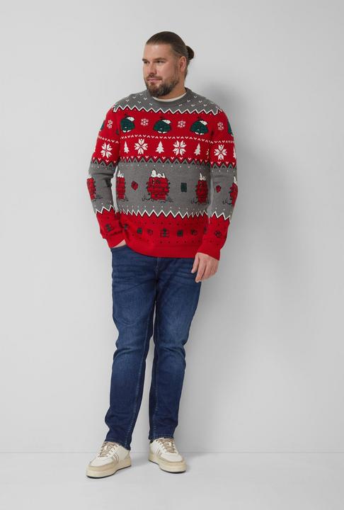 Produktbild s.Oliver Strickpullover Weihnachtspullover aus reiner Baumwolle mit Peanuts®-Motiv (4XL)