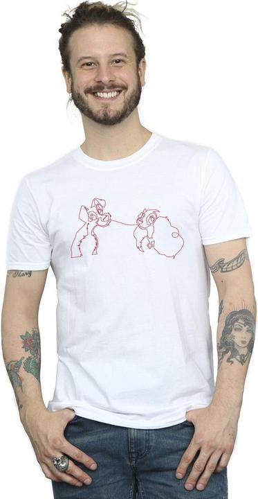 Produktbild Disney Lady And The Tramp Spaghetti Outline TShirt (5XL)