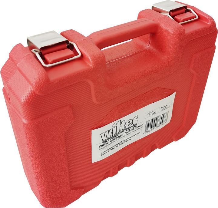Produktbild Wiltec Kompressionsmessgerät 0-70 bar PKW/ LKW Dieselmotoren Set 21tlg.