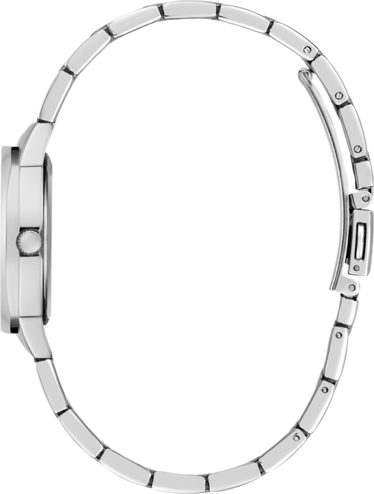 Produktbild Guess P SLV CS W/ CRYS / SUN WHT DL / P SLV BRCT Armbanduhr (Uhr mit Schmuckstein, 30 mm)