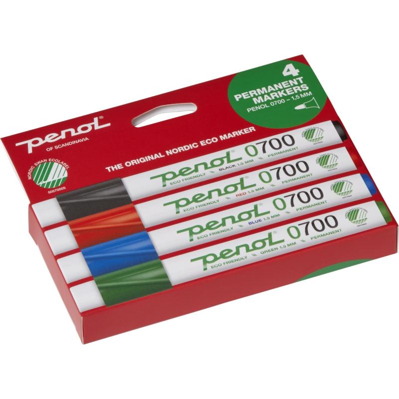 Penol, Marker, 0700 marker x4 ass.farver (4 x)