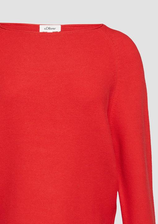 Produktbild S.Oliver Strickpullover Strickpullover mit U-Boot-Ausschnitt und Rollsaum (40)