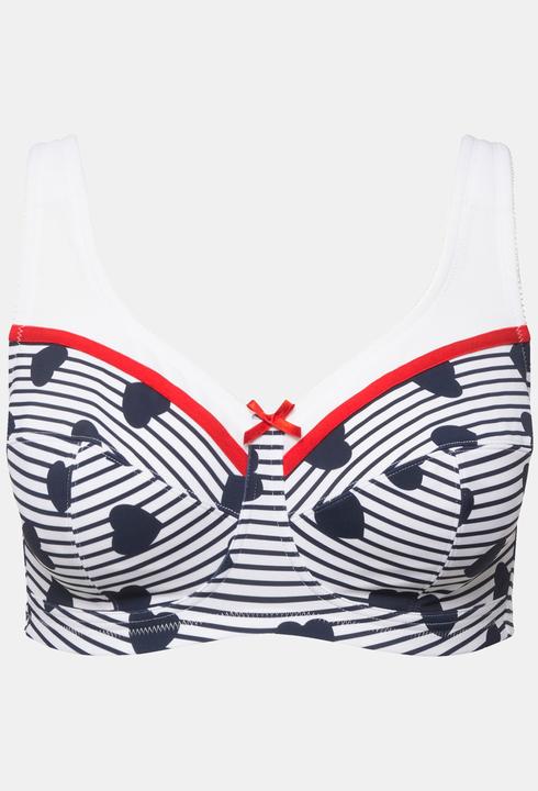 Actual product image Ulla Popken Stripe and Heart Relief Bra (110 C)