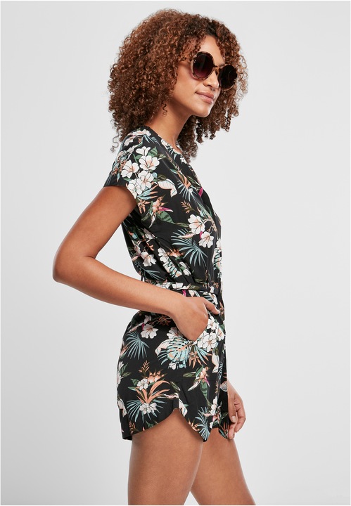 Actual product image Urban Classics Ladies Short Viscose Belt Jumpsuit (XL)