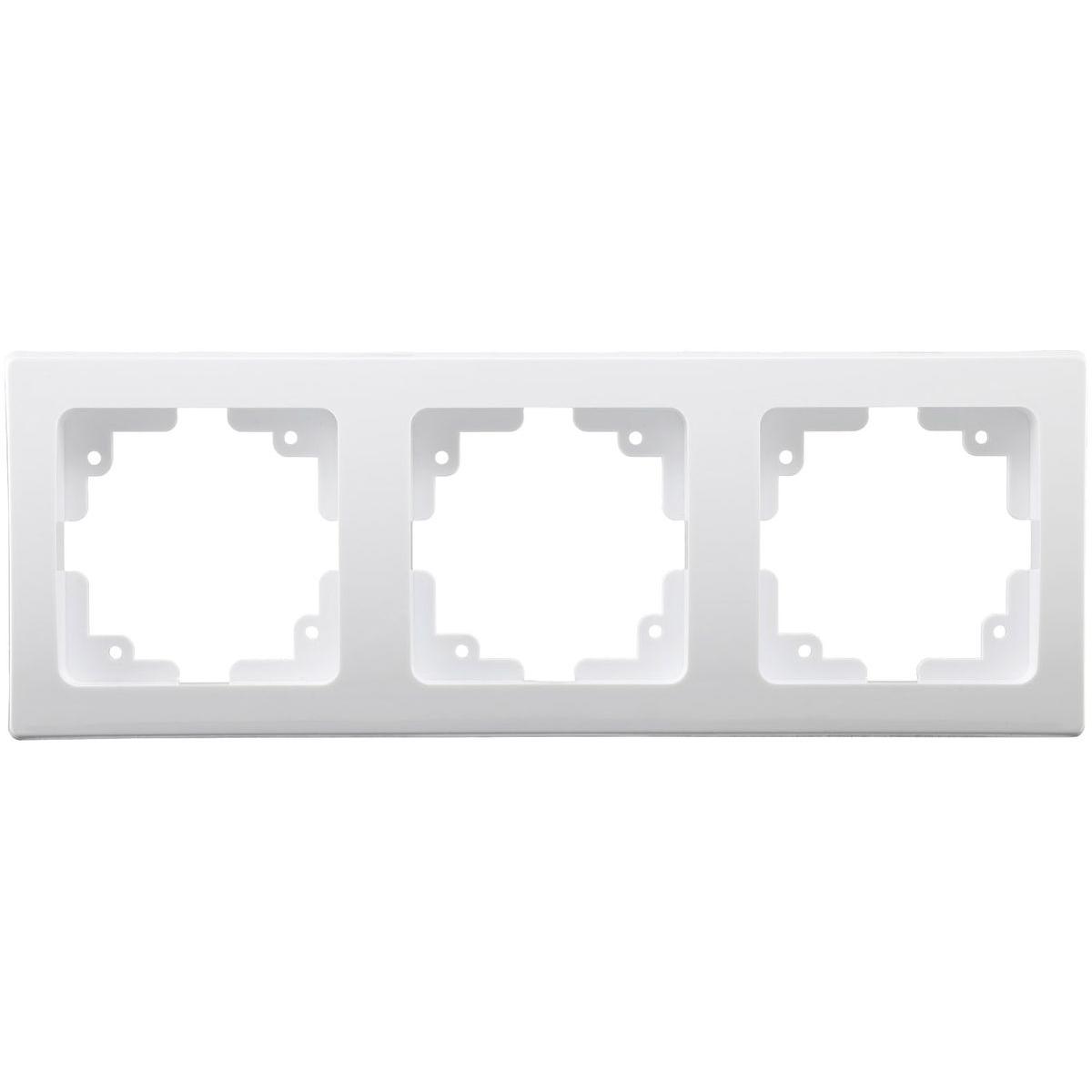 König Design, Zubehör Schalterprogramm, 3 fach Rahmen für Steckdose Lichtschalter Schalter weiss