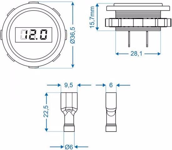 Produktbild ProPlus Einbau-Voltmeter digital 6-30V