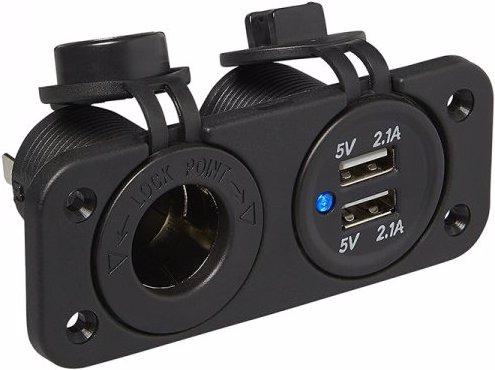 Actual product image ProPlus Installation kit: DIN socket + USB double socket 2x2100mA