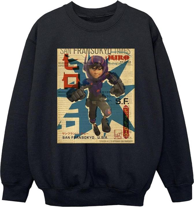 Produktbild Disney Big Hero 6 Baymax Hiro Newspaper Sweatshirt Jungen (152, 158)